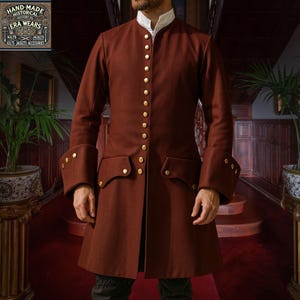 Handmade Regency Wool Frock Coat - Historical Reenactment Tailcoat