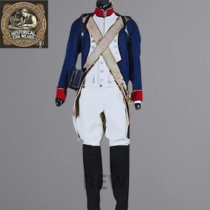 Men&#39;s Handmade Regency Blue Wool Coat  Napoleonic Military Tailcoat