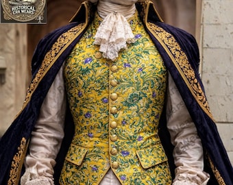 Unisex Luxury Brocade Waistcoats Set of 5 – More Designs available- Gold Metal Buttons
