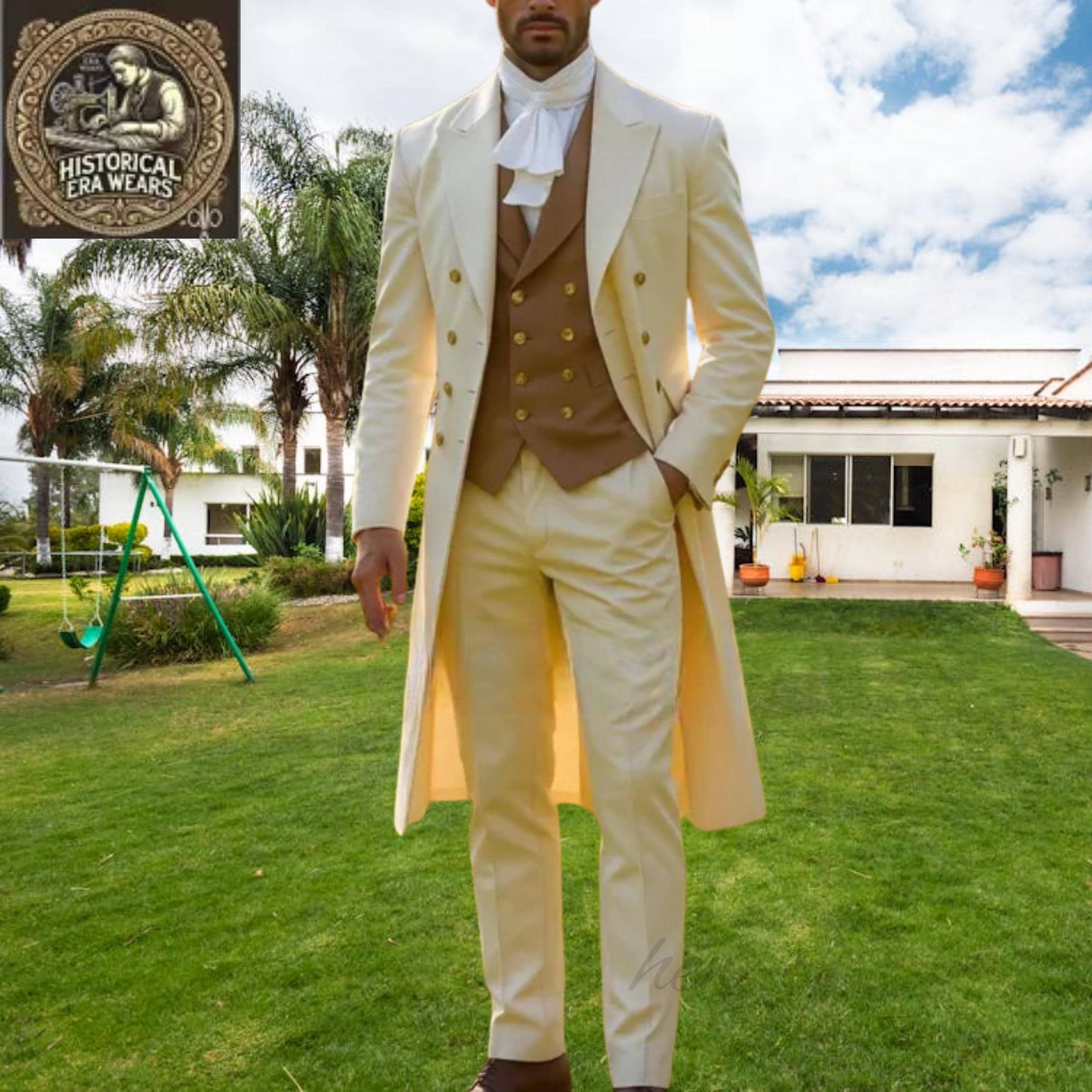 19ème Siècle Costume Dandy Anglais 1800s Costume France