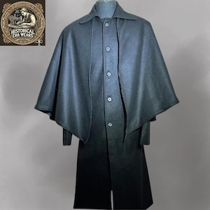 Handmade Wool Inverness Cape - Victorian Overcoat, Steampunk Cloak