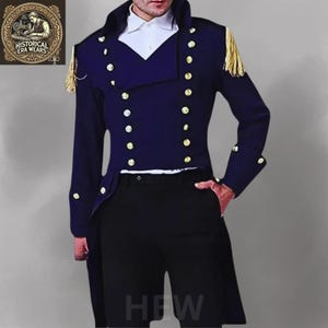 Men&#39;s British Military Wool Coat - 18th Century Colonial Reenactment Jacket