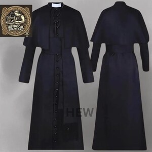 Custom Size Clergy Wool Cassock – Traditional Roman Catholic Vestment With Cape And Without Sash In Wool Fabric – As Per Customer's sizes
