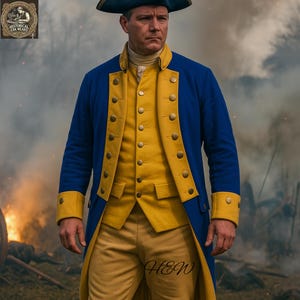 Revolutionary War Officer Uniform - George Washington Style Costume