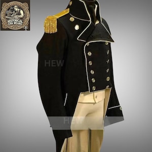Custom Regency Wool Military Tailcoat - Historical Cosplay Jacket