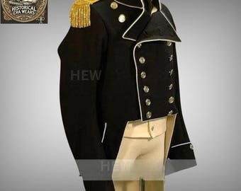 Custom Regency Wool Military Tailcoat - Historical Lieutenant Uniform
