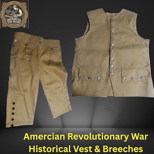 American Revolutionary War Vest and Breeches Set - 100% Cotton