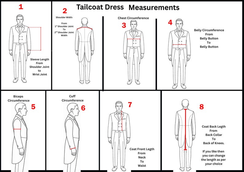 Men's 18th Century Wool Frock Coat - Military Steampunk Victorian Tailcoat image 4