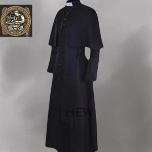 Custom Size Clergy Wool Cassock – Traditional Roman Catholic Vestment With Cape And Without Sash In Wool Fabric – As Per Customer's sizes