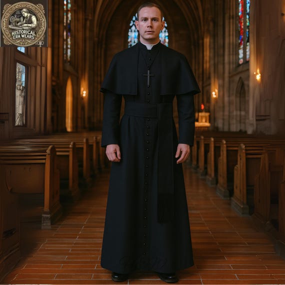 Wool Clergy Cassock with Cape - Traditional Roman Catholic Vestment