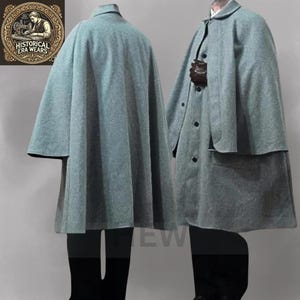 Handmade Wool Inverness Cape - Victorian Steampunk Overcoat