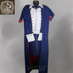 George Washington Uniform - Handmade Colonial Wool Coat - American Revolution Costume