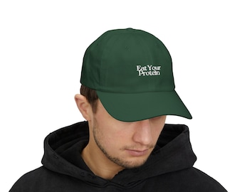 Gorra de algodón bordada para papá – Gorra de fitness Eat Your Protein