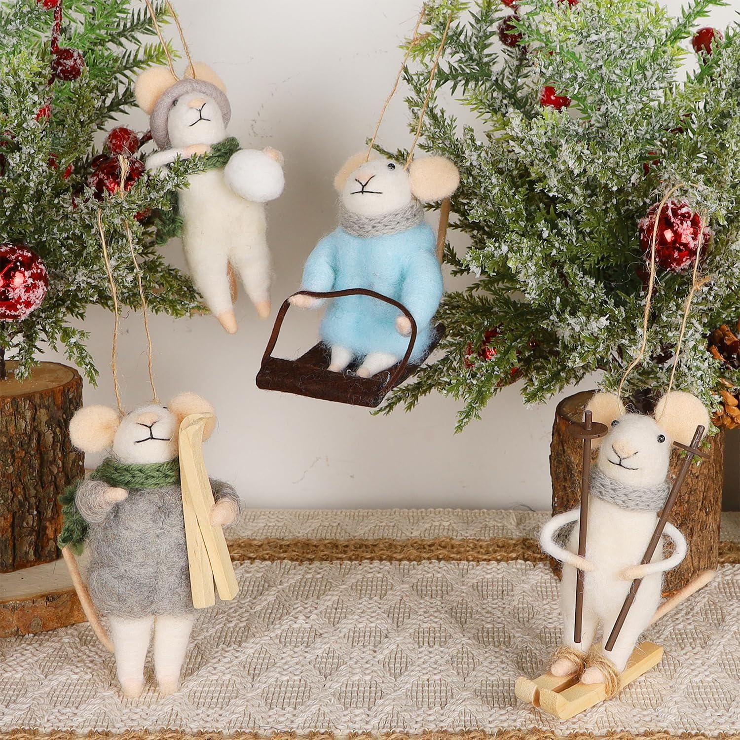 Souris D'Halloween Et Animaux En Feutre De Guirlande, Souris De Noël En Feutre D'aiguille, Ornements D'Halloween En Feutre De Laine Faits à La Main | Leroy Merlin