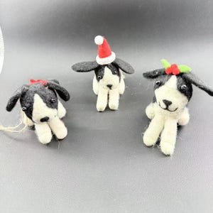 Three Springer Spaniel Felted Dog Hanging Ornament