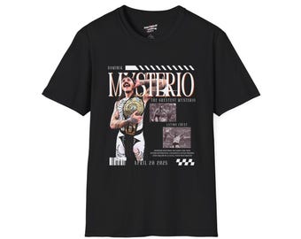 Dominik Mysterio T-shirt souple unisexe, vêtements de lutte cool, cadeau pour les fans de lutte, t-shirts de sport pour événements, tenue quotidienne décontractée