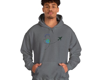 Life is a Journey Hoodie: Unisex Travel Sweatshirt with World Map