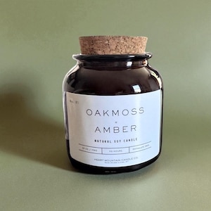 Woodsy Soy Candle for Home Relaxation Clean Burning Candle Gift for Him Gift for Her Earthy Amber Fragrance Candle Cozy Cabin Decor