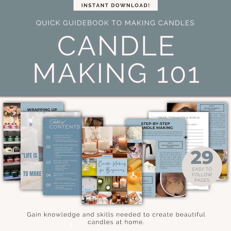 Candle Making for Beginners Ebook | DIY Candle Craft Guide (digital ...