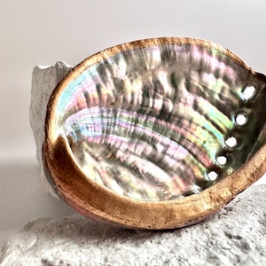 Hand Painted Shell for Smudging Rituals Abalone Smudge Bowl for Sage Palo Santo Herbs Altar Decor Witchcraft Cleansing Spiritual Tool