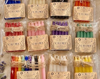 Chime Candles for Spells, Intention, Meditation, Focus, Rituals, Mini Assorted Color Candles