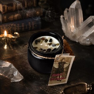 Witchy Empowerment Candle, Uncaged & Unstoppable Cauldron Candle With Crystals and Gemstones, Confidence Ritual, Witchy Gift