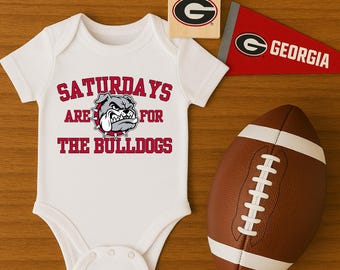 Georgia Bulldogs Onesie, Saturdays Are for the Bulldogs Baby Bodysuit, Gameday Baby, College Football, Baby Shower Gift, Sports Fan Apparel