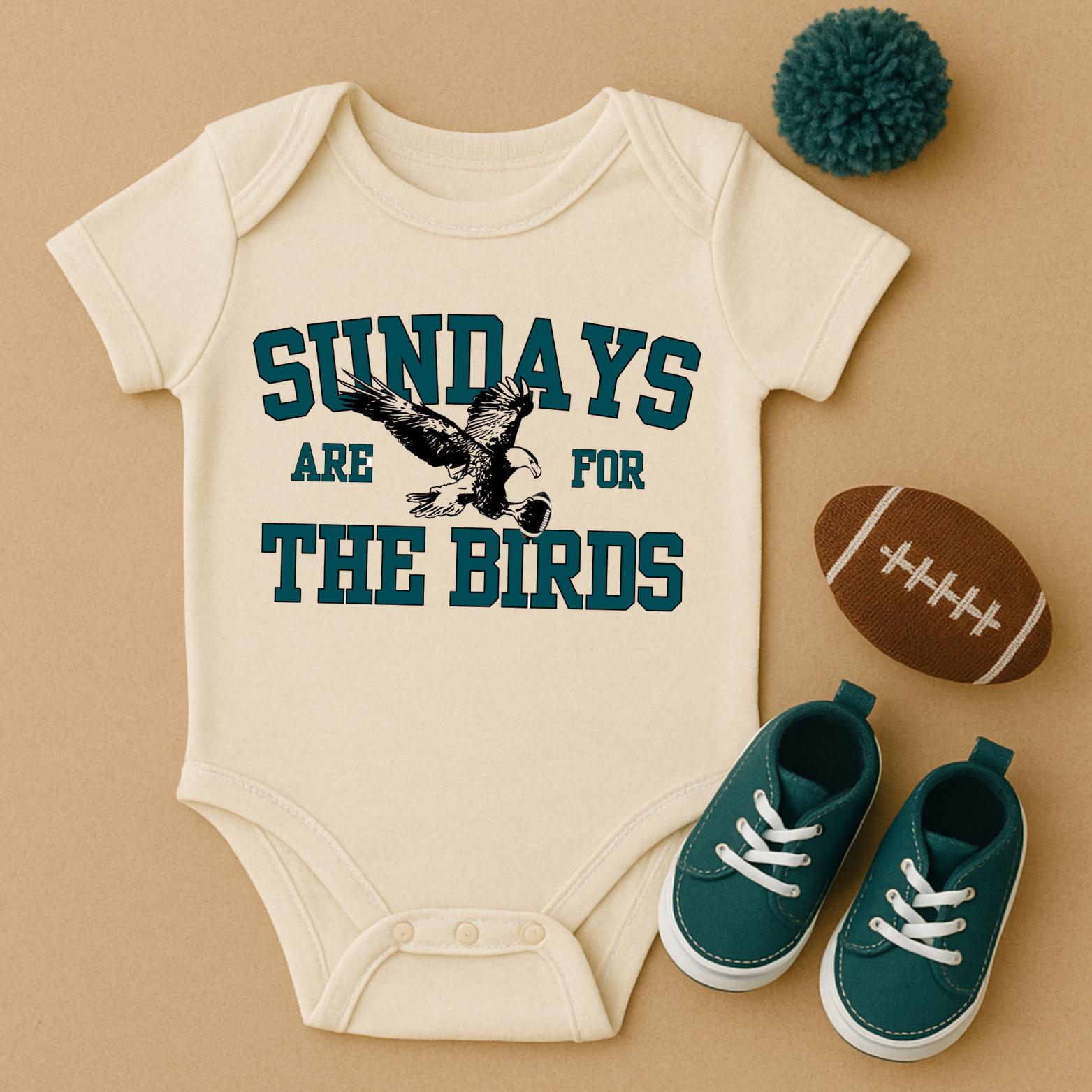 Philadelphia Eagles Football Onesie Sundays Are For The Birds, Baby Bodysuit, NFL Game Day Outfit, Sports Fan Gift, Football Baby