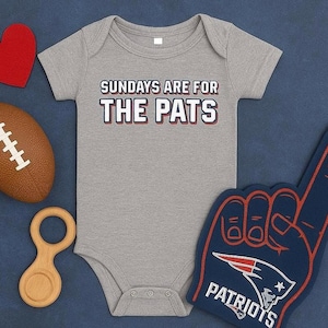 Sundays are for the Pats New England Patriots Baby Onesie Bodysuit, New England Patriots Baby Clothes, NFL Football Infant Jersey One Piece