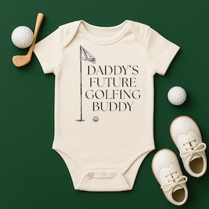 Baby Golf Onesie - Daddy&#39;s Future Golfing Buddy Outfit, Infant T-Shirt, Newborn Gift, Baby Shower Present, Sports Baby Clothing