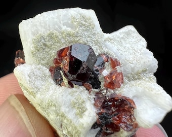 Natural Terminated Lustrous Spessartine Garnet on Matrix Specimen from Pakistan - 23 gram