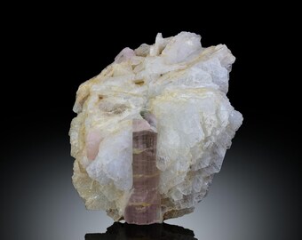 Bi-Color Tourmaline Crystal on Cleavelandite Matrix - Natural 15g Specimen from Afghanistan, Healing Gemstone Collectible