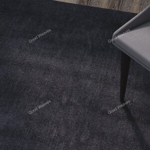 Hand Tufted Wool Area Rug: Solid Charcoal Gray, Multisize