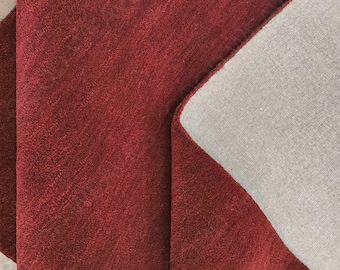 Solid Burgundy Maroon Hand Tufted Wool Rug | Modern Minimalist Area Carpet | Home & Living Decor