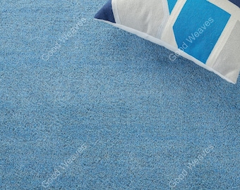 Hand Tufted Solid Sky Blue Rug, Modern Wool Area Carpet, Soft Contemporary Living Room And Bedroom Rug
