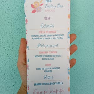 Pack Minuta Boda Floral impresa