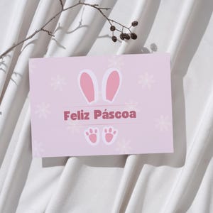 8 Cartões de Páscoa, cartões digitais para impressão, feriado de Páscoa, cartões de felicitações, carões rosa, coelhinho, ovos de Páscoa