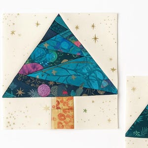 Christmas Tree Foundation Paper Piecing Pattern – 6”, 8”, 9” & 12” Block Sizes – PDF Download | Fabric Geek Studio