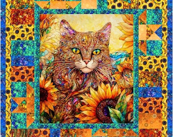Sonny in the Sunflowers Quilt Anleitung | PDF Sofort-Download | Moderner Blumen Quilt