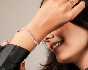 INFINIE || 2.80Ct Cz Diamond Tennis Bracelet In 925 Silver