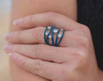 MARE || 2.33Ct CZ Diamond Cocktail Ring In Silver