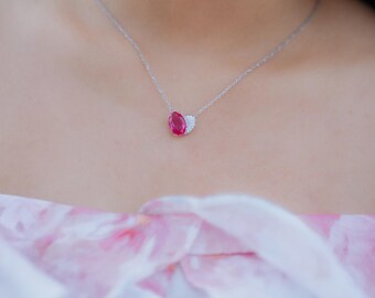 CORAZELLE || 3.8Ct CZ Diamond Necklace In 925 Silver