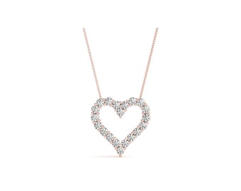 LUSTRALOVE || 1.50Ct CZ Diamond Heart Necklace In 925 Silver