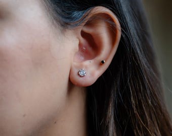 ORLISSE || 0.50Ct CZ Diamond Solitaire Stud Earrings In 925 Silver