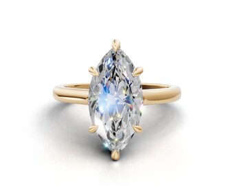 REGAL || 3.7Ct Lab-Grown Diamond Marquise Ring In 14K Gold