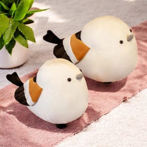 Kawaii Sparrow Plush Toy | 30/50CM Round Rolling Bird Pillow | Cute Stuffed Animal Doll for Kids | Sleep Toy | Christmas Gift Decor