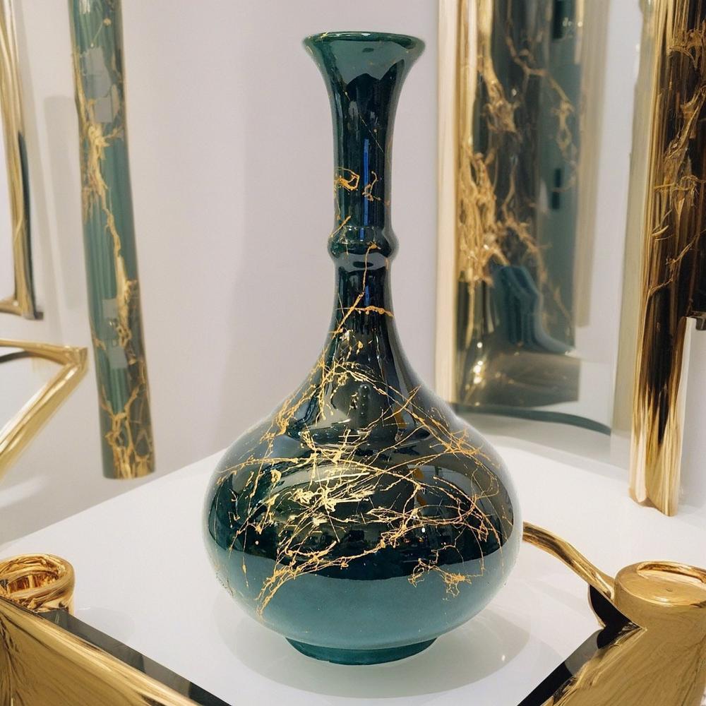 乾隆黄釉蒔絵開窓粉彩鶴抱月花瓶 陶磁器 現代工芸品 美術品 置物
