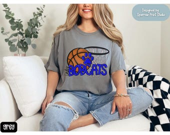 Lady Bobcats Basketball Team Comfort Colors Unisex T-Shirt - anpassbar, süß und bereit für die Basketball-Saison, Teamgeist, Spirit Wear