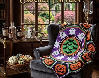 Halloween Dream Blanket Crochet Pattern PDF | Spooky Crochet Blanket Pattern | Halloween Afghan Pattern |  Digital Download