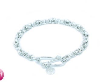 Delicate Sterling Silver Princess Chain Bracelet with S Clasp